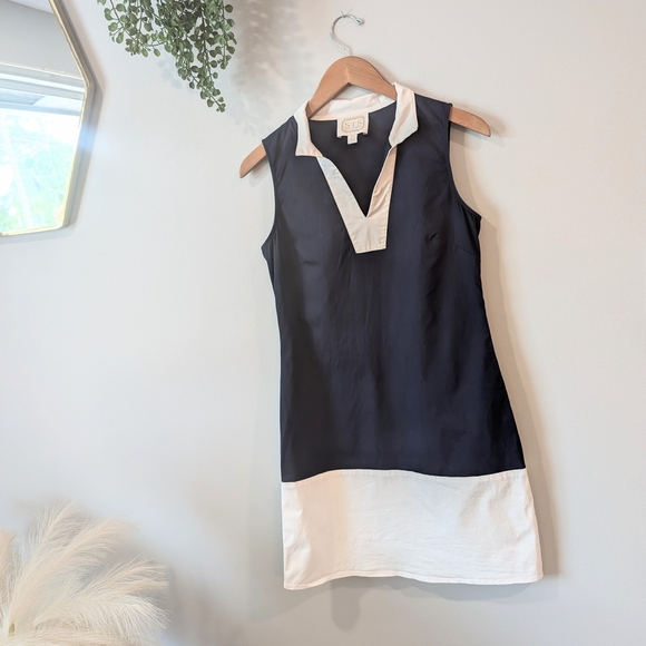 Sail to Sable Navy and White Midi Dress - Picture 2 of 9